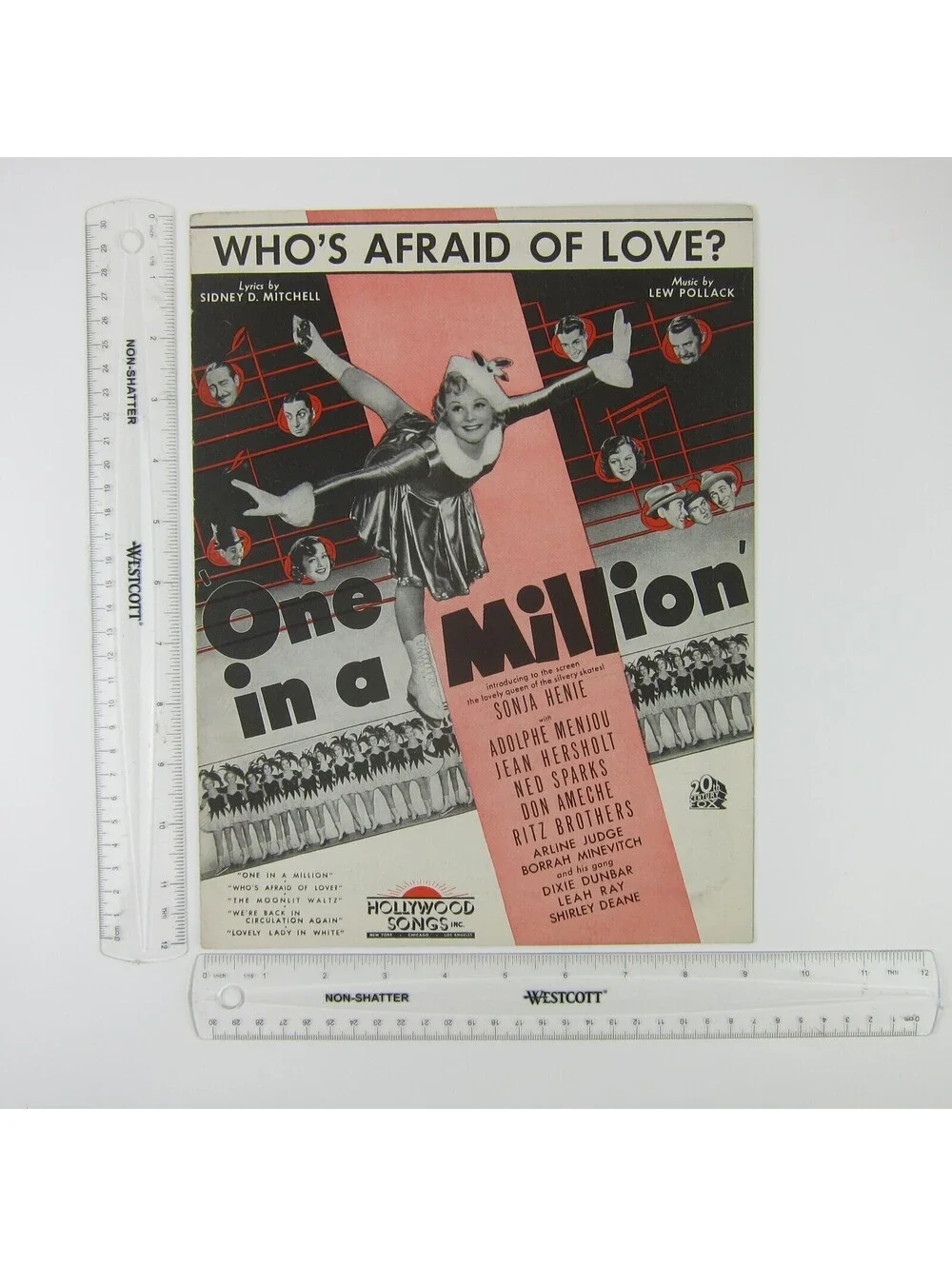 Sheet Music Who's Afraid of Love One in a Million Film Sonja Henie Vintage 1936